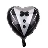 2pcs/Set Bride and Groom Romantic Wedding Dress Foil Heart Balloons Wedding Party Decoration Engagement Valentine's Day Ballons