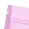 Matowy Pink Aluminium Folia Bag Uszczelka Uszczelka Pieczęć Łza Notch Płaskie Wapieki Do Żywności Przekąski Herbaciane Maszyny Do Przechowywania LX4227