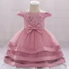 Girl's Dresses Pageant Baby Girl Dress First Birthday For Ceremony Evening Gown Party Wedding Princess 3 9 12 24 Month