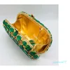 Designer-Evening Bags Women Crystal Prom Clutch Purse Luxury Green Diamond Bag 2021 Est Chain Clutches Gift