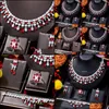 Earrings & Necklace Jewelry Sets Godki Big Fashion Luxury 4Pcs Peacock Tail Nigerian Set For Women Wedding Zircon African Bridal 2021 Drop D