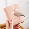 Wallets Women Purse Short Coin Ladies Multifuncation Fashion Flower Orchid Wallet Girl Card Gift