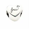 Freedom Sign Love Heart Beads for Charms Bracelets Women Sterling Silver 925 Jewelry DIY Vintage Charm Beads for Jewelry Making Q0531