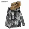 -30 Degree White Duck Down Winter Jacket Men Camouflage Down Parkas Windproof Hooded Collar Thicken Coat Thick Warm Down Jacket Y1103