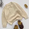 Jesień Dzieci dziewiarskie Płaszcz Dziewczynek Chłopcy Swetry Swetry Zimowe Solidne Kolor Długie Rękawy Odzież 211104