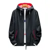 Höstjacka Vattentät Sping Mäns Ungdom Koreansk stil Slank Hood Trend Fashion Red Casual Black Coat Windbreaker Man 210811