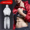 Erkekler Terleme Spor Setleri Sauna Takımlar 2 PCS Koşu Eğitim Setleri Fitness Gym Vücut İnşa Etme