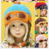 Chłopcy Zima Ciepła Czapka Beanie Pilot Szydełka Nauszniki Kapelusze Knit Baby Hat Gorro Dropshipping 24C3