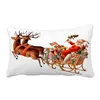Decoraciones de Navidad Dibujos animados Acuarela Funda de almohada Decoración de lino Cubierta de cojín de regalo Adecuado para sofá de coche