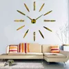 Verkoop Nieuwe Wandklokklokken Horloge Stickers DIY 3D Acryl Spiegel Woondecoratie Quartz Balkon / Binnenplaats Naald Modern Hot H1230