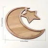 2022 Nieuwe Rustieke Houten Toenemende Maan Srar Eid Ramadan Party Serving Servies Dessert Gebak Display Houder Decor Ornament