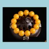 Beaded, Bracelets Jewelry Natural Baltic Amber, Wax, Chicken Oil, Yellow Honey, Fashion Single Ring Hand String For Men And Women Strands Dr