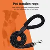 Dog Collars & Leashes Pet Leash Reflective Strong 1.5m Long The Rope Is 1.2cm Thick Wear Resistance And Durability With Comfortable Padded