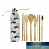 Portable Flatware Travel Set Bamboo Cutlery Reusable Bambu Toothbrush Wooden Knife Fork Spoon Outdoor Tableware Camping Cutlery Factory price expert design