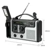 Outdoor Multifunktionell Solar Radio Portable FM / AM Inbyggd Speaker Support LED Nödbordslampa