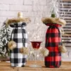 Nouveau Noël Rouge Plaid Bouteille De Vin Sacs Cordon Bouteilles Couverture Fête Cadeau Décoration VV674