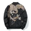 Männer Jacken Frühling Pilot Bomber Jacke Männer Frauen Vogel Stickerei Baseball Mode Lässig Jugend Paare Mantel Japan Streetwear