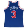 Camisas de basquete Allen Iverson 1996-97 malha azul Hardwoods Classics retro Homens Mulheres Juventude S-XXL jersey