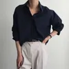 Плюс размер свободных рубашек с длинными рукавами женская рубашка классическая шифон блузка женское простые стиль топы одежда леди blusas 9700 210527
