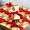 wholesales gold square Wedding favor box Chocolate holders party candy boxes Bridal shower baby birthday Festival package Holders