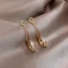 Boucles d'oreilles pendantes en forme de cercle en zircon, design de haut niveau, mode coréenne pour femmes, bijoux de fête élégants, boucles d'oreilles d'halloween