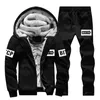 Mens hoodies set pamuklu sallanmış kış sıcak ceketli set erkekler eşofmanları kalınlaştırıcı dış giyim iki parçalı set sıradan 201210