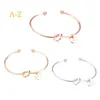 A-Z Lettre Initiale Noeud Bracelet Bracelet Pour Femmes Fille Argent Plaqué Or Couleur Lettre B18191 Q0719