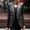 Fashion Women Spring Autumn Black Faux Leather Jackets Buttons Basic Coat Turn-down Collar Biker Jacket C9D206M 211029