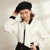 Chapéus Stingy Brim 2021 Retrô de Lã Francesa Feminino Boina de Inverno Chapéu de Feltro com Laço Fedoras Coquetel Vestido Formal Fascinador