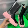 Designer de luxe mode femmes bottes en cuir fond épais muffin Martin botte femme chaussures hautes tube moyen bottes courtes grosse tête chaussure Chelsea fashions