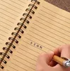 Spiral anteckningsbok trä bambu täcka med penna Student miljöanteckningsblock grossist skolmaterial