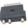 SCART-Adapter, Audio-Konverter, AV-Block auf 3 RCA-Phono-Composite-S-Video mit Ein-/Ausgangsschalter für TV, DVD, Videorecorder