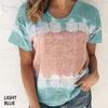 Tiedye t -shirt vrouwen korte mouw zomertops T -shirt nieuw linnen t -shirt vrouwen kleding losse casual stropdas verven t -shirt t200516