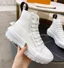 2022 Designer Squad Spor Sake Botlar Ayakkabı Moda Beaubourg Ayak bileği Boot Calfskin Chunky Martin Kış Bayanlar İpek Cowhide Deri Platform Düz Yüksek Üst Boyut 35-41