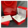 move2020 Whole 202122 Luxury Watch boxes Square Red box For Watches Booklet Card Tags And Papers In English239Y