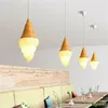 Lâmpadas Pingente Creative Ice Cream Cones Luz Suspensão Pendurado Lâmpada Para Bedroom Cafe Home Decor Sobremesa Luminária