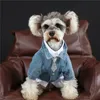 Élégant marque Denim chemise pour animaux de compagnie printemps automne chien veste fleur imprimé chiot chat chiens vêtements poméranien Corgi Bichon