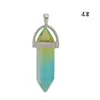 Coloré verre hexagone prisme charmes arc-en-ciel pendentif pour collier fabrication de bijoux femmes hommes en gros MKI