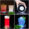 Tapis de tasse lumineux en cristal acrylique, 5 pièces, lumière Led pour Cocktail, Flash Bar, lampe de Base d'éclairage pour barman
