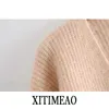 Za mulheres cor sólida lã camisola botão de malha cardigan suéter magro ajuste em v-pescoço manga comprida senhoras moda outono 210602