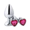 NXY CANTRINGS Anale Seksspeeltjes 3 Stks Rvs Anale Plug Butt Stimulator Speelgoed Smooth Metal Crystal Sieraden Hartvormige Seks Voor Paren Gay 1123 1124