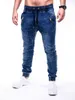 Blaue Vintage-Mann-Jeans, Business-Casual, klassischer Stil, Denim-Cargohose für Männer, mehr Taschen, Frenum-Knöchelband, S-3XL 211111