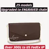 25モデルの携帯電話財布のムリー3ターゲット女性封筒クロスボディリップル刻印光沢のある革の古典的なコーティングキャンバスバッグ
