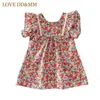 AMOUR DDMM filles vêtements robes été fille mode fleur couleur robe pour enfants doux Costume 210715