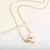 Colliers couleur or avec petit cœur et lettres, bijoux avec nom, cadeau pour femmes, accessoires de marque à la mode, offre spéciale, G1206, nouvelle collection