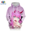 SONSPEE 3D Imprimer Hommes Femmes Casual Streetwear Ahegao Sweat à capuche Hip Hop Manches longues Funny Anime Sexy Girl Pull Tops Sweat-shirt 201020