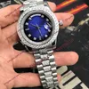 Montre de luxe en diamant 41mm montre étanche.bracelet en diamant Montres mécaniques bleu montre de luxe 2813 montres automatiques en acier pour hommes