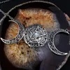 Triple Moon Naszyjnik Wiccan Jewelry Triple Bogini Naszyjnik Pentagram Pentagram Pagan