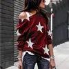 新しいファッションTシャツの女性Oneck FivePointed Star Tops TEES女性長袖ストリートレディースプラスサイズコードS5XL T200614