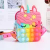 Mignon licorne Push bulle portefeuille sac à main décompression jouet fête faveur mignon silicone enfants enfants filles cadeau bandoulière bulles dessin animé sacs à main